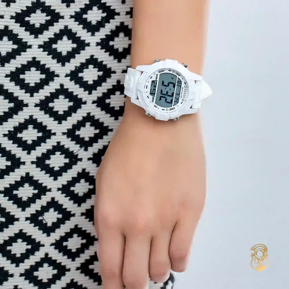 Guess Digital White Tone Watch 40mm