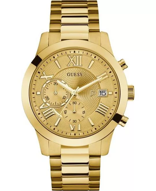 Guess Dressy Gold-Tone Multi-Function Watch 44.5mm