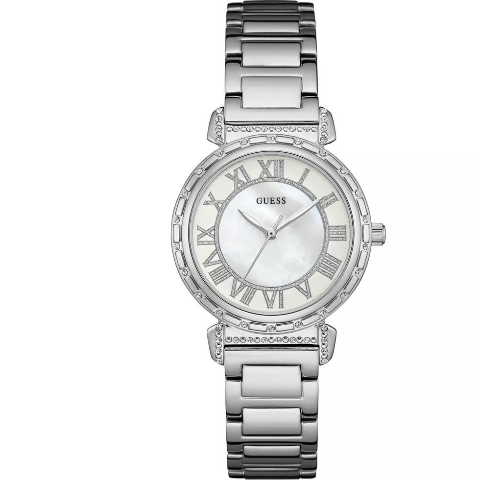 GUESS Dressy Silver-Tone Watch 34mm