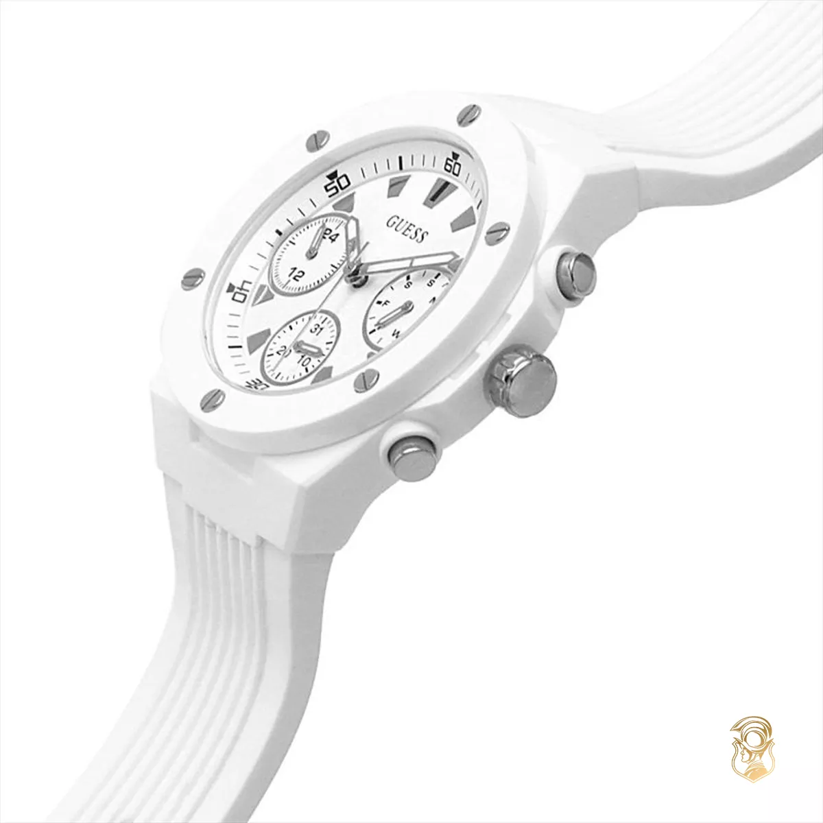 Guess Eco-Friendly White Tone Watch 39mm