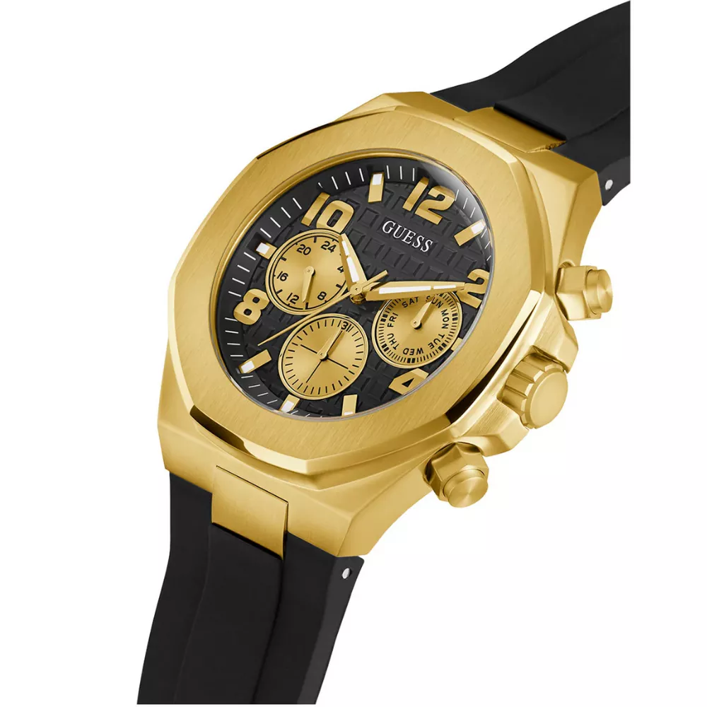 Guess Empire Quartz Black Dial Watch 46mm