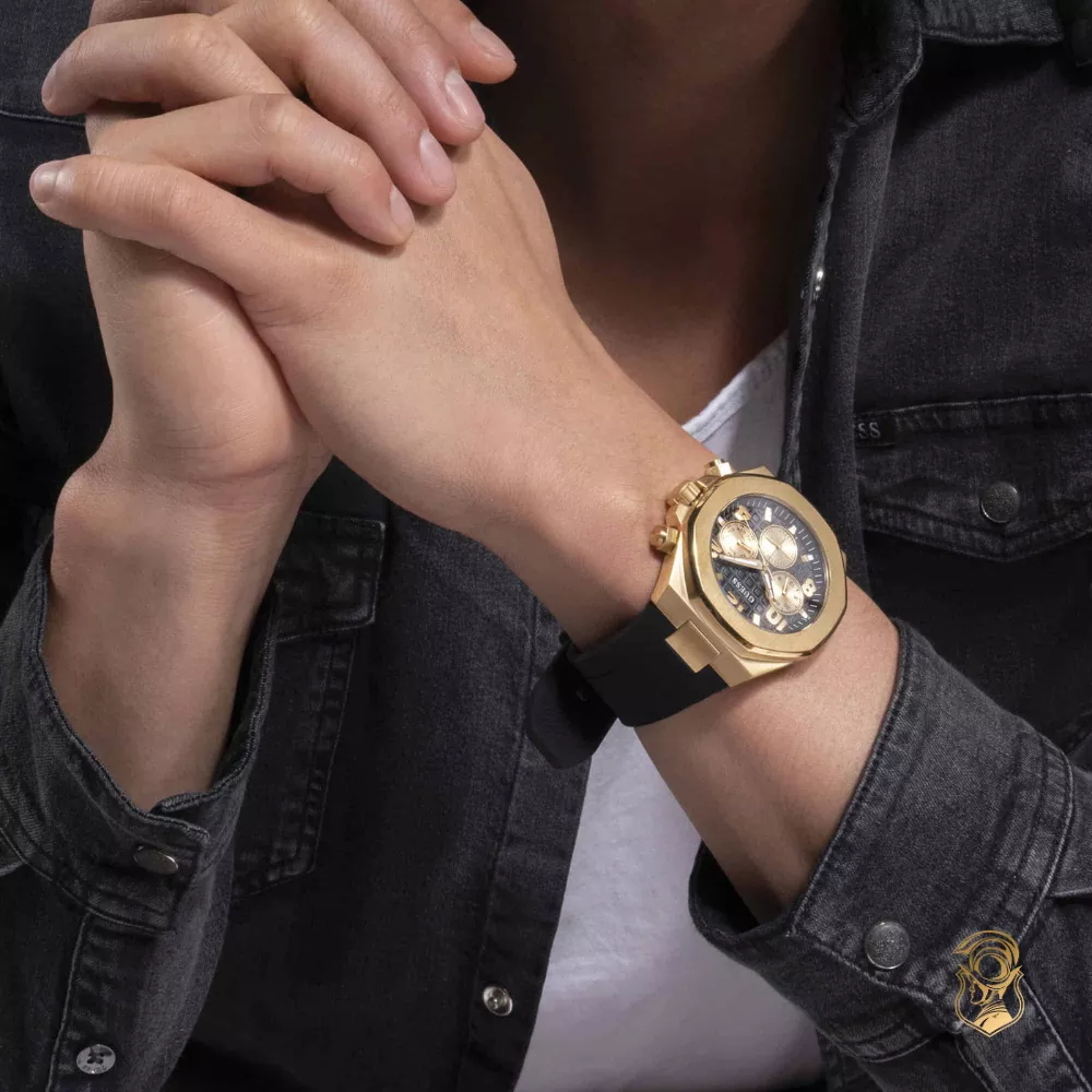 Guess Empire Quartz Black Dial Watch 46mm