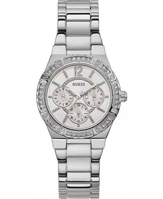 Guess Intrepid Silver Tone Watch 36mm
