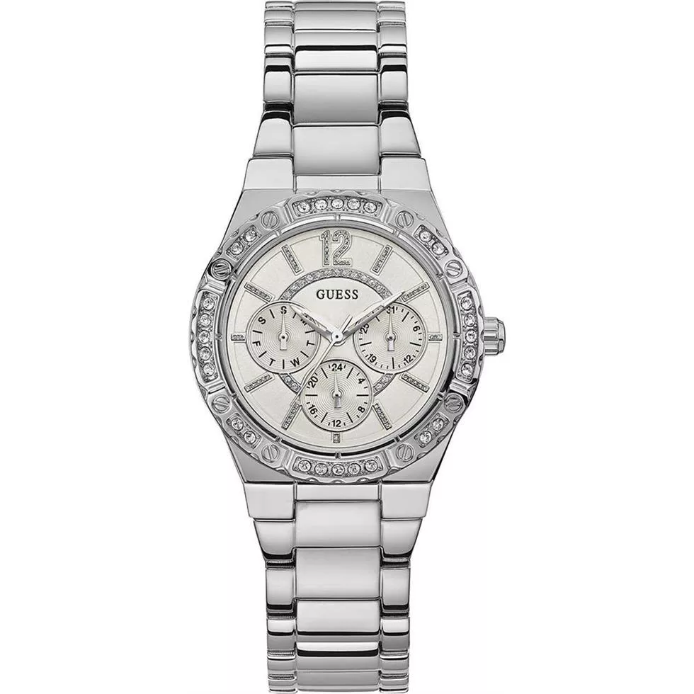 Guess Intrepid Silver Tone Watch 36mm