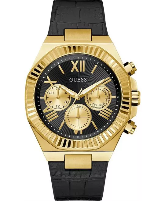 Guess Equity Black Gold Tone Multi-function Watch 44mm