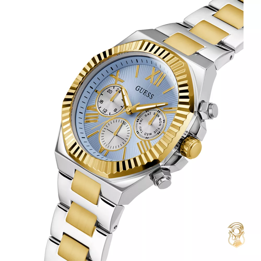 Guess Equity Mens 2-Tone Multi-function Watch 44mm