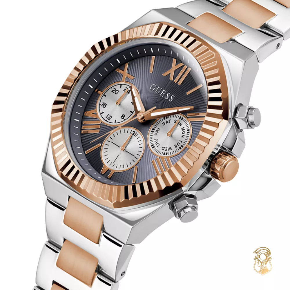 Guess Equity Mens 2-Tone Multi-function Watch 44mm