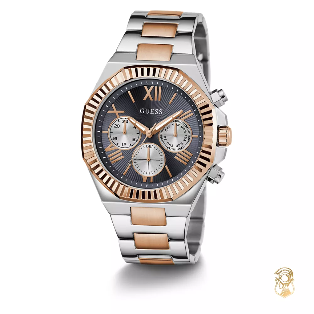 Guess Equity Mens 2-Tone Multi-function Watch 44mm