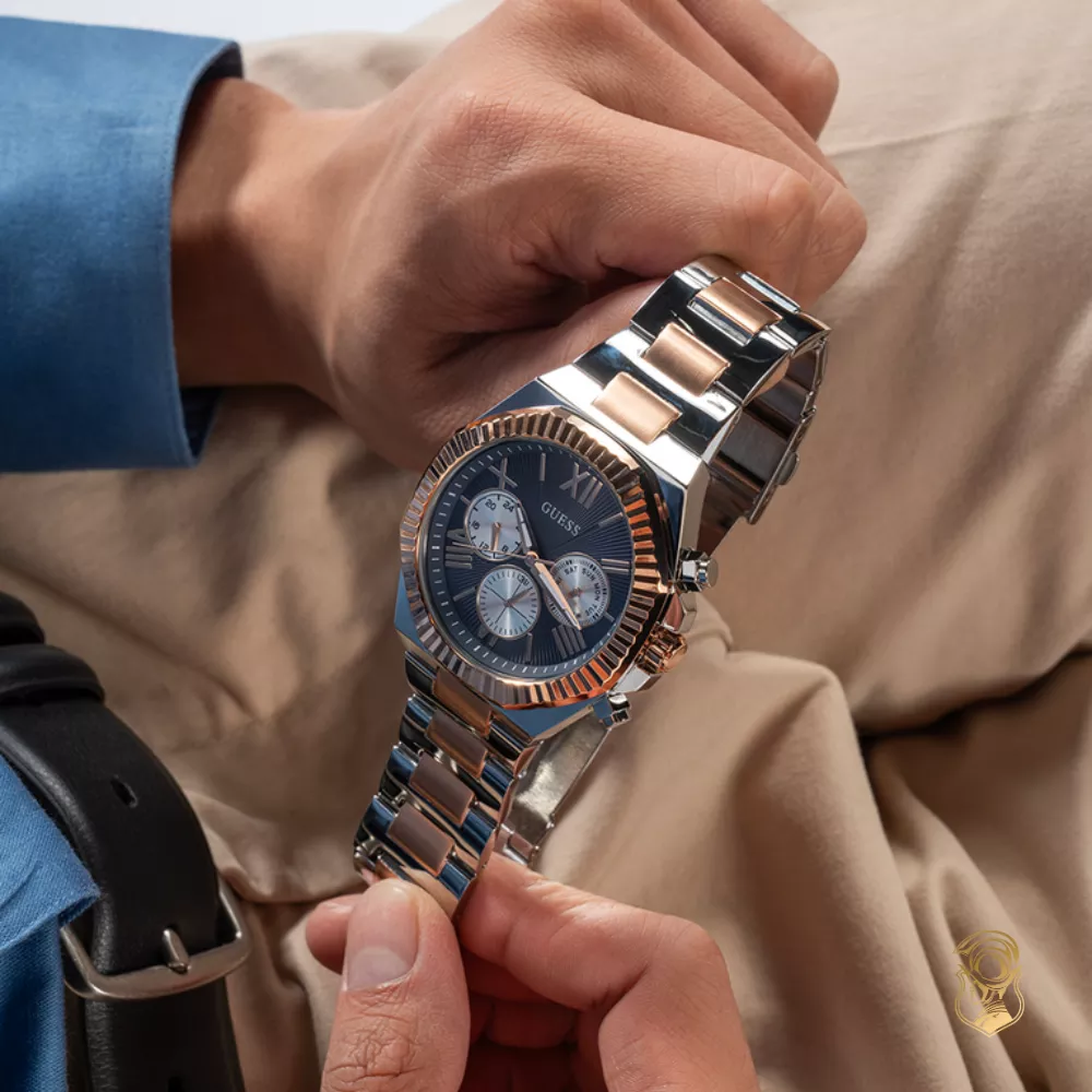 Guess Equity Mens 2-Tone Multi-function Watch 44mm