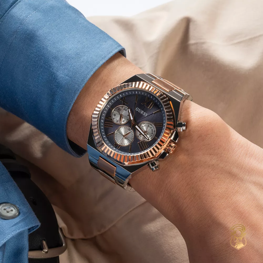Guess Equity Mens 2-Tone Multi-function Watch 44mm