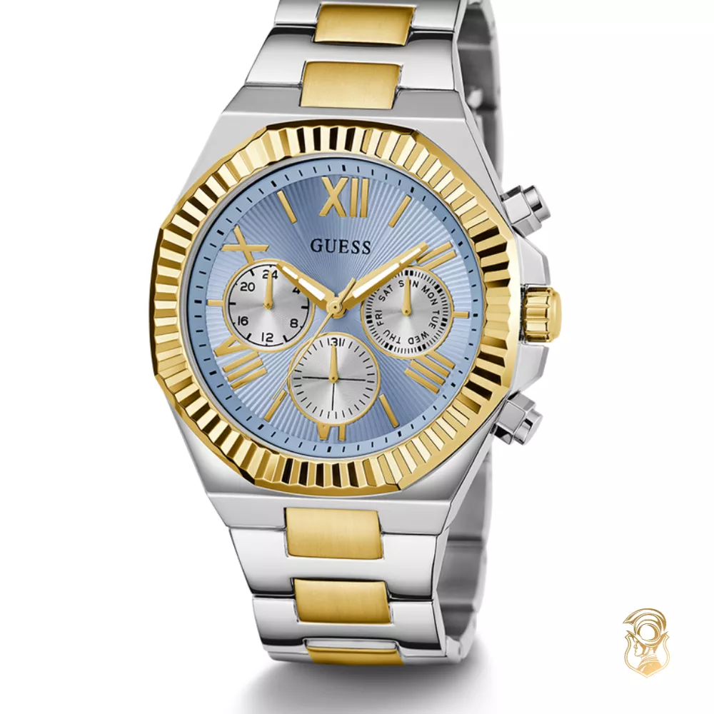 Guess Equity Mens 2-Tone Multi-function Watch 44mm