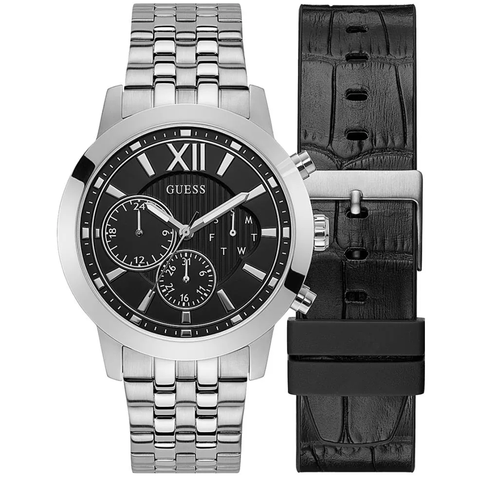 Guess Dressy Exclusive Silver Steel Watch 45mm   