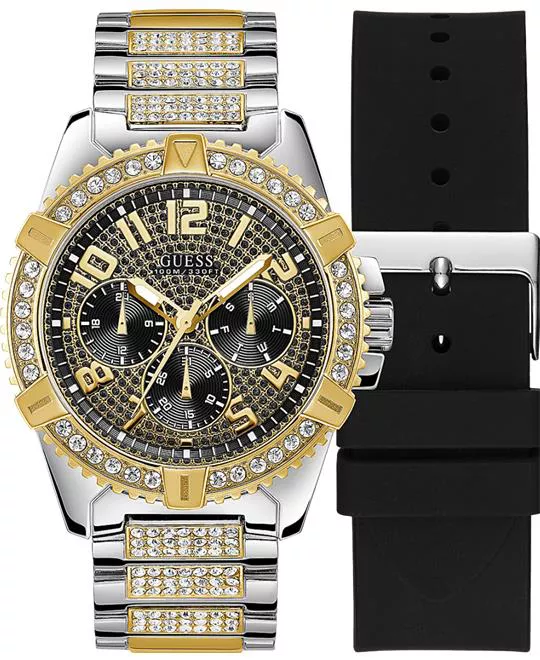 Guess GW0351G2 Exclusive Two Tone Crystal Steel Watch 48mm   