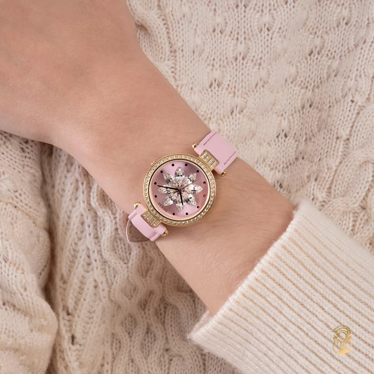 Guess Floral Pink Tone Watch 32mm