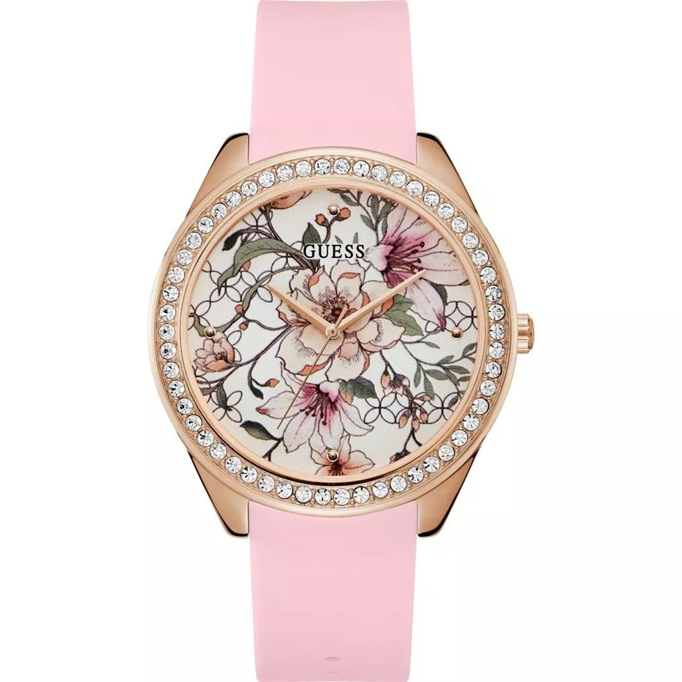 Guess Floral-Print Analog Women's Watch 