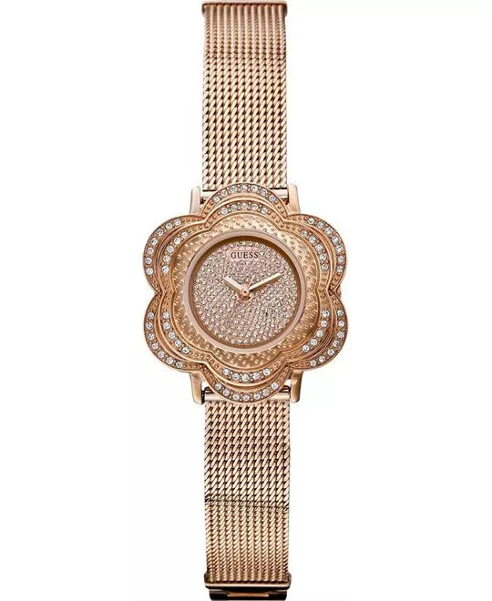 GUESS Floral Silver Mesh Women's Watch 26mm