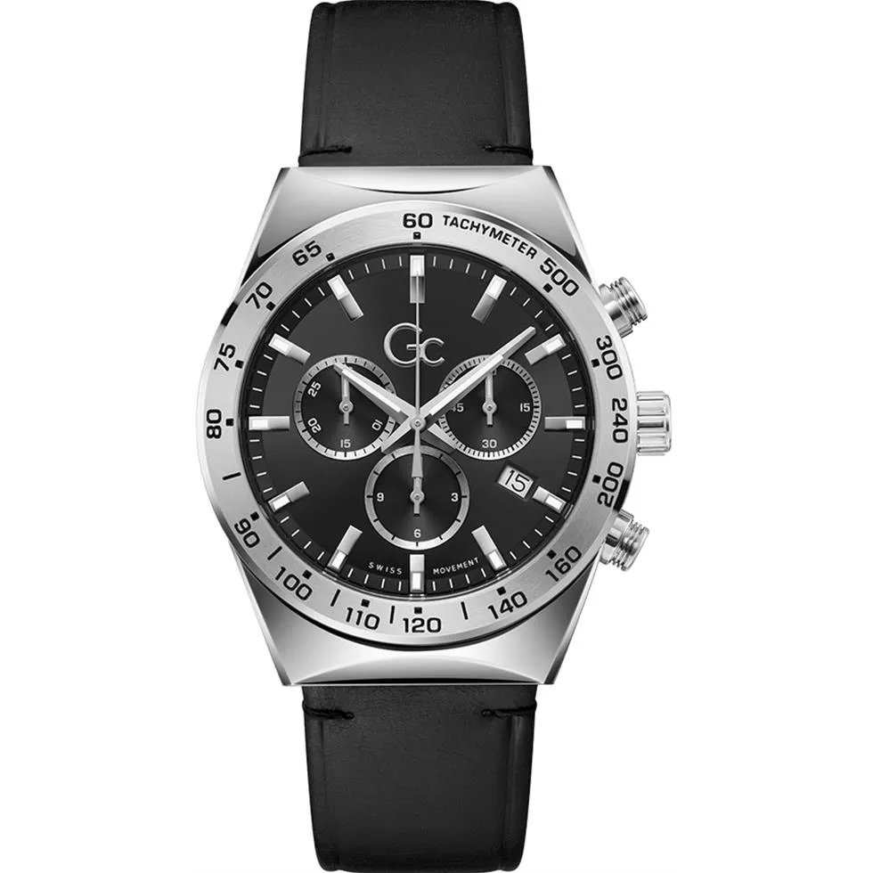Guess Gc Clubhouse Chrono Leather Watch 41mm