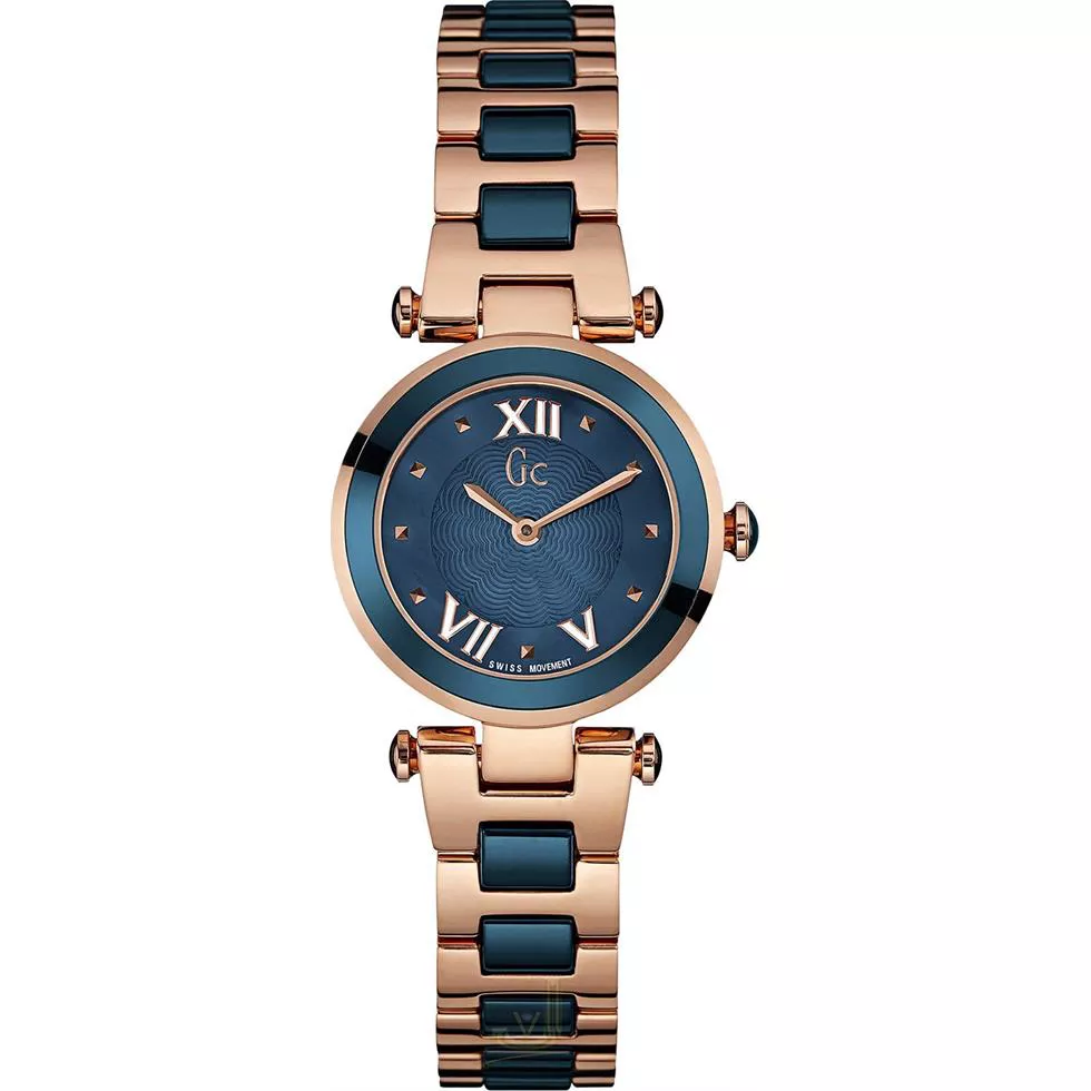 Guess Gc Ladychic Rose Gold/Blue Watch 25mm