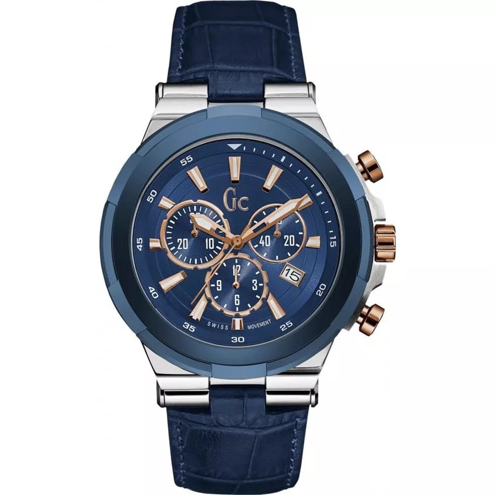 Guess Gc Structura Leather Watch 44mm