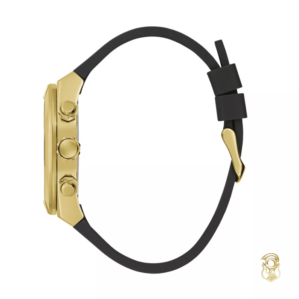 Guess Gold-Tone and Black Multifunction Watch 42mm