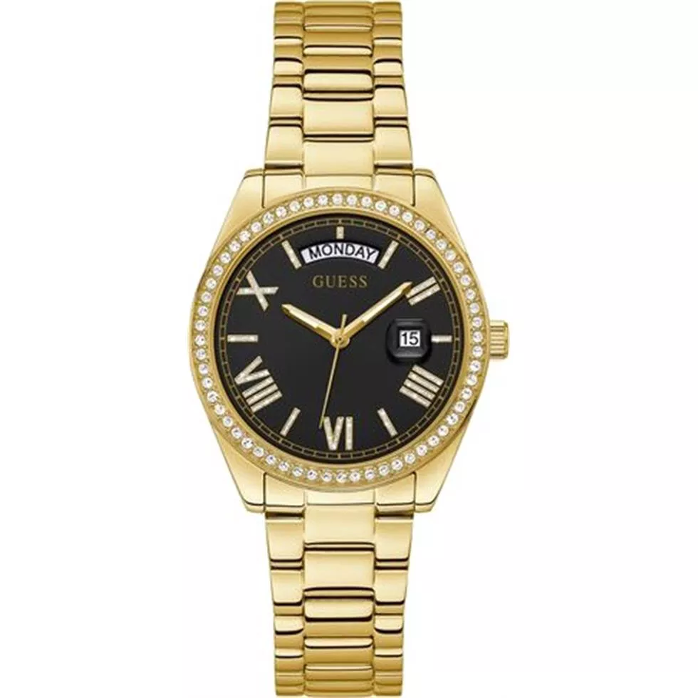 Guess Gold-Tone and Black Watch 36MM