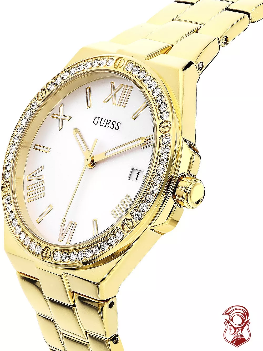 Guess Gold-Tone and Rhinestone Watch 38MM