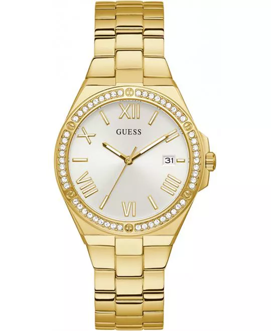 Guess Gold-Tone and Rhinestone Watch 38MM