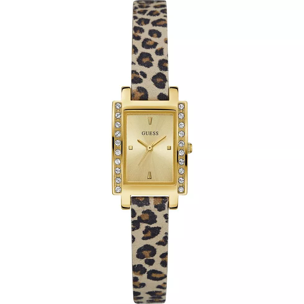 GUESS Gold-Tone Animal-Print Classic Watch 20mm