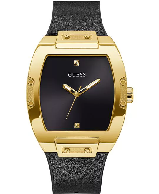 Guess Gold Tone Case Black Genuine Watch 43mm