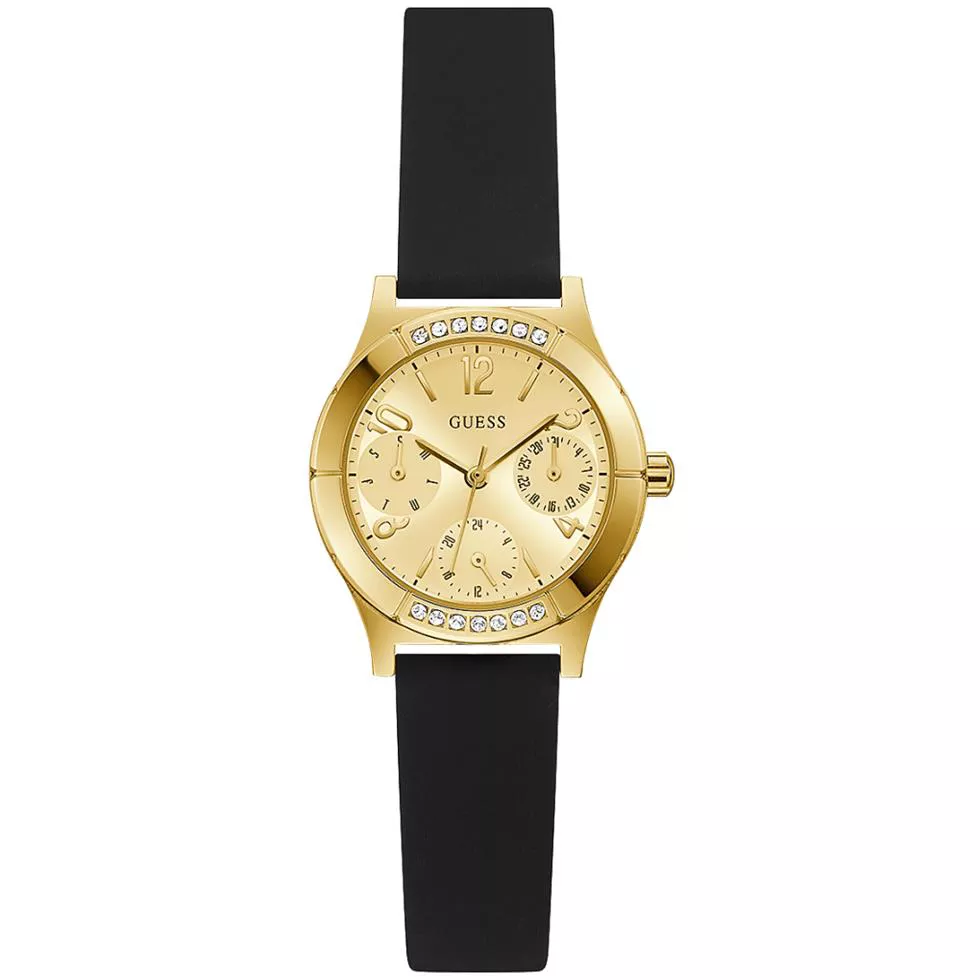 Guess Sparkling Black Silicone Watch 29mm   
