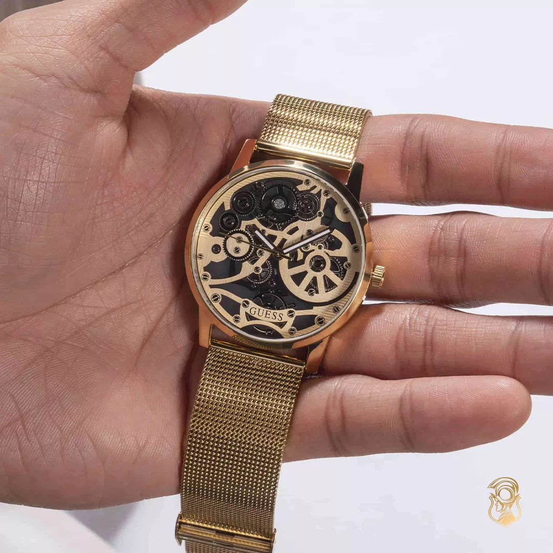 Guess Skeleton Gold Tone Watch 42mm