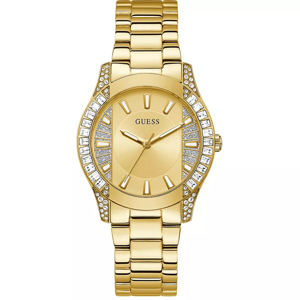 Guess Gold Tone Case Gold Tone Stainless Steel Watch 39mm