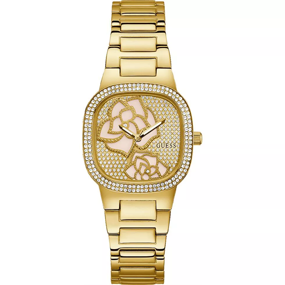 Guess Floral Gold Tone Watch 32mm