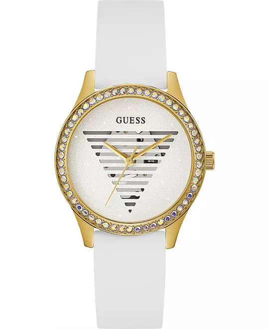Guess Gold Tone Case White Watch 38mm
