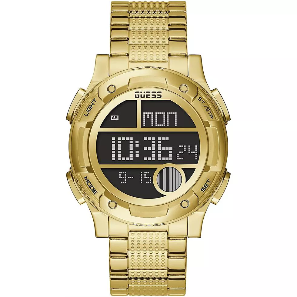 Guess Gold-Tone Digital Watch 44.5MM