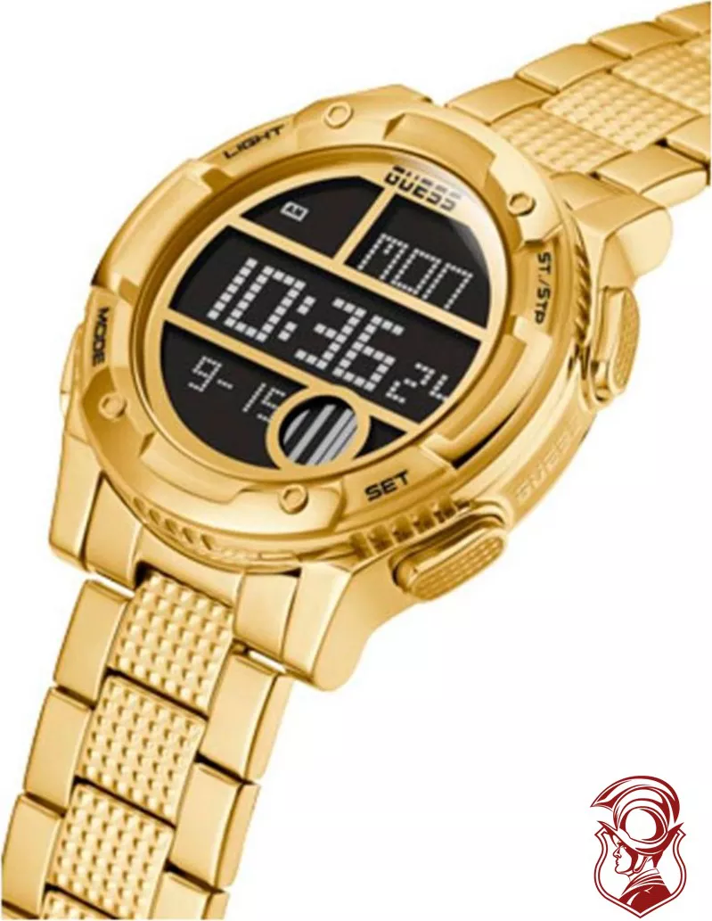 Guess Gold-Tone Digital Watch 44.5MM
