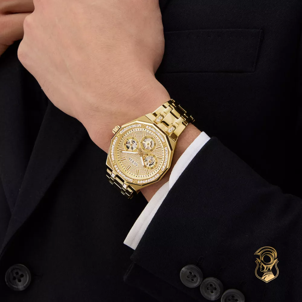 Guess Gold Tone Multi-function Watch 43mm
