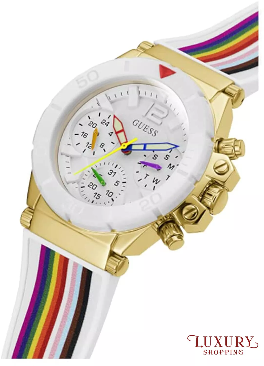 Guess GW0432L1 Gold Tone Rainbow Watch 38MM