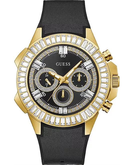 Guess Gold Tone Silicone Watch 47mm