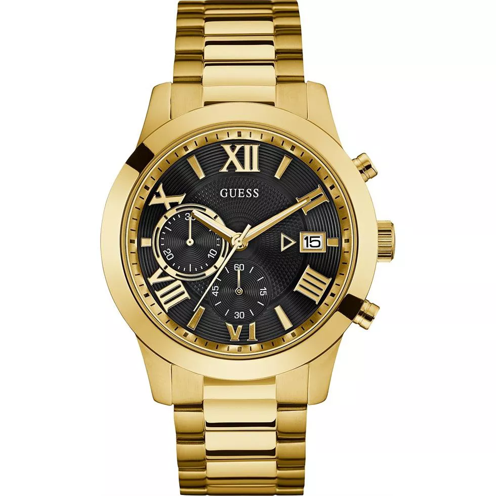 Guess Gold-Tone Stainless Steel Bracelet Watch 45mm