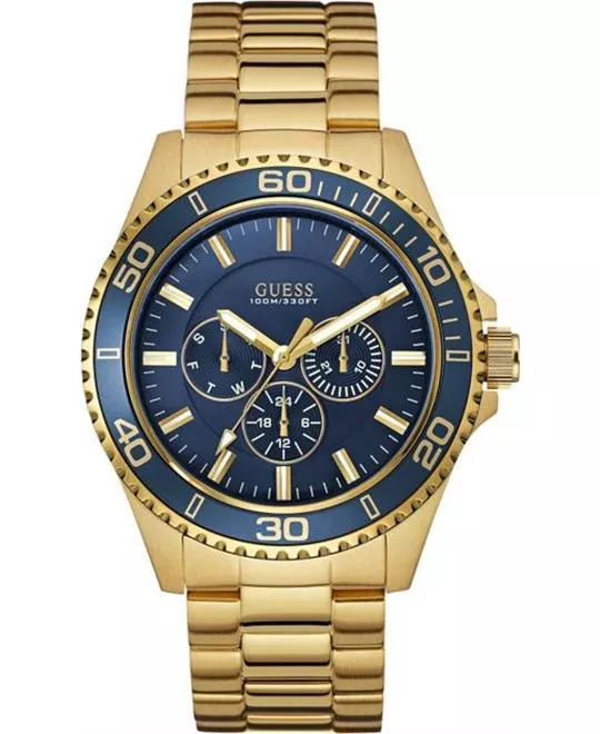 GUESS Gold-Tone Steel Bracelet Men's Watch 45mm  