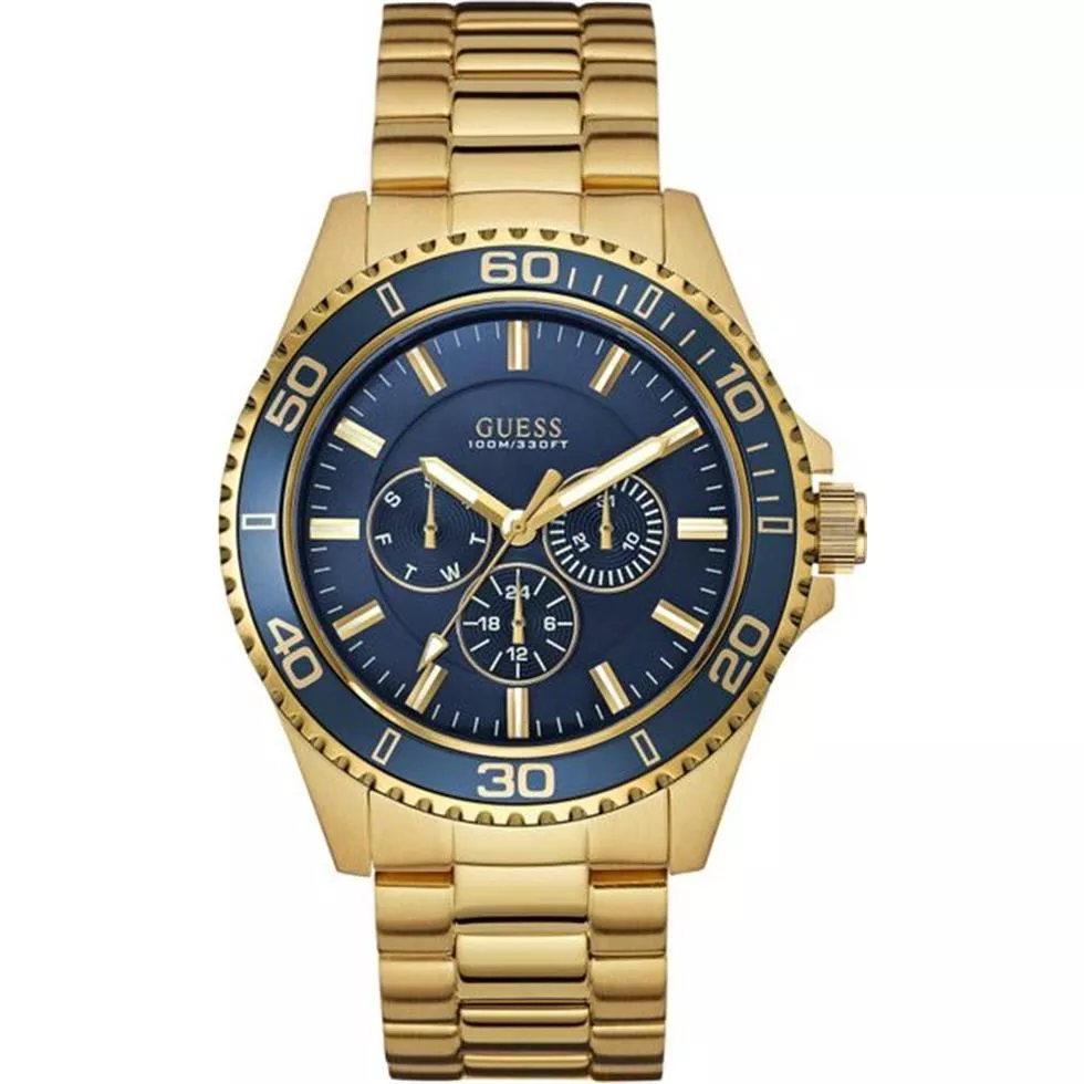 GUESS Gold-Tone Steel Bracelet Men's Watch 45mm  
