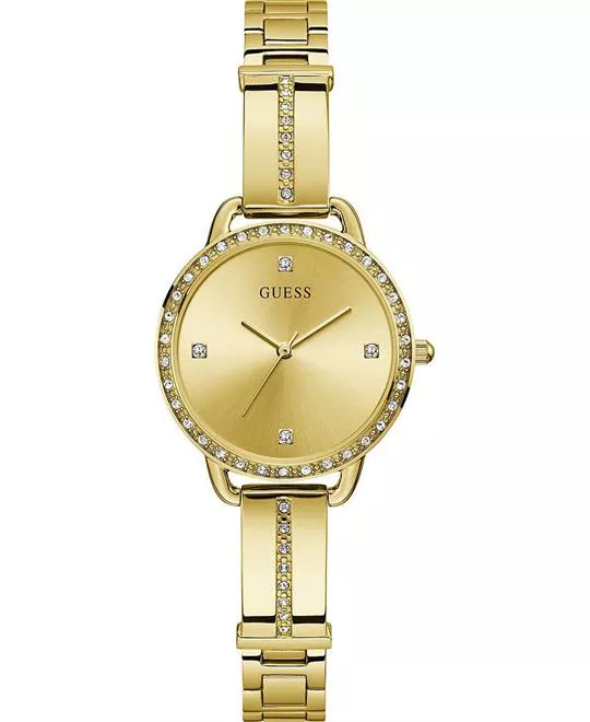 Guess Quilted Gold Tone Watch 30mm