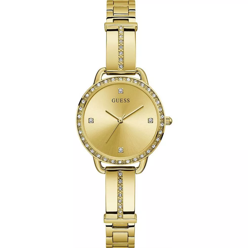 Guess Quilted Gold Tone Watch 30mm