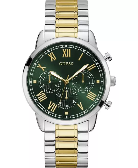 Guess Green Two-Tone Watch 44mm