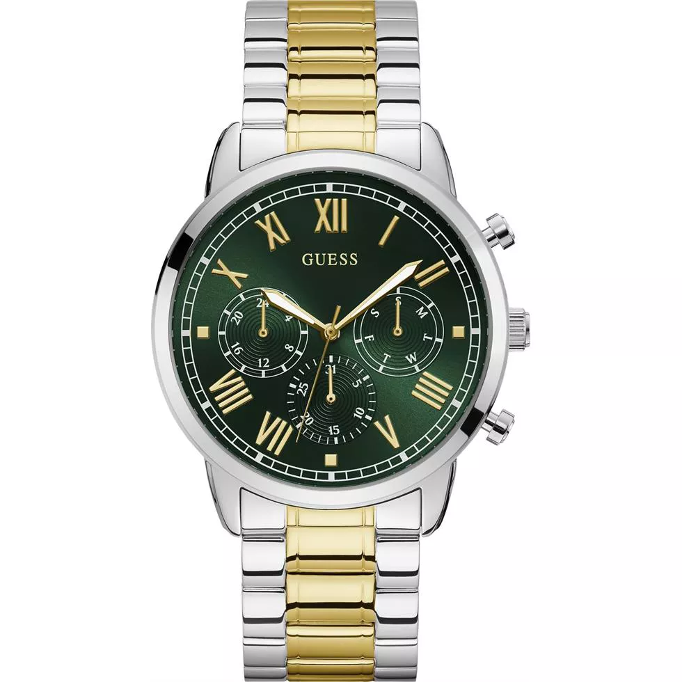 Guess Green Two-Tone Watch 44mm