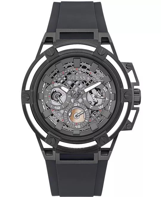 Guess GW0423G3 Gunmetal Case Grey Silicone Watch 46mm   