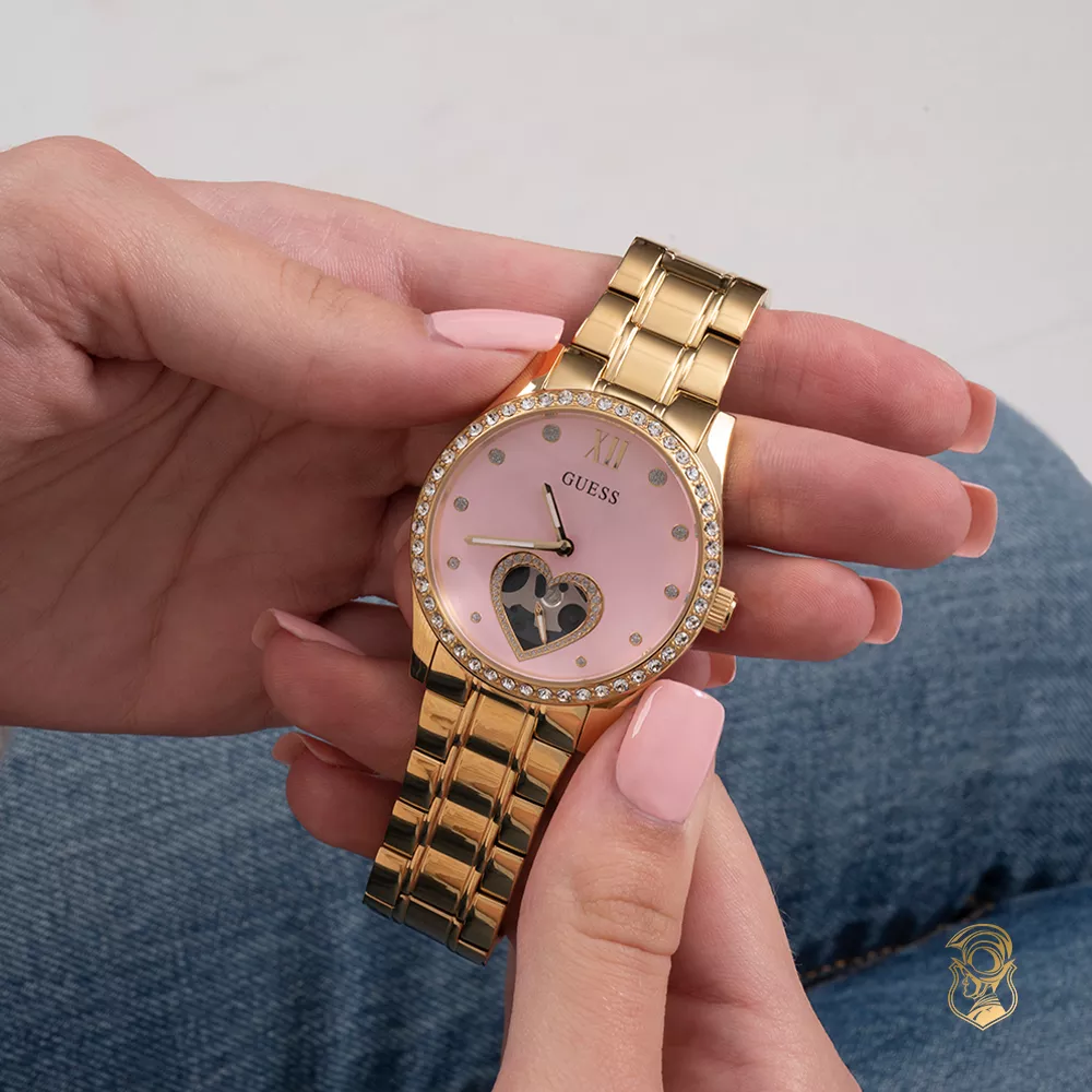 Guess Heart Pink Tone Watch 38mm