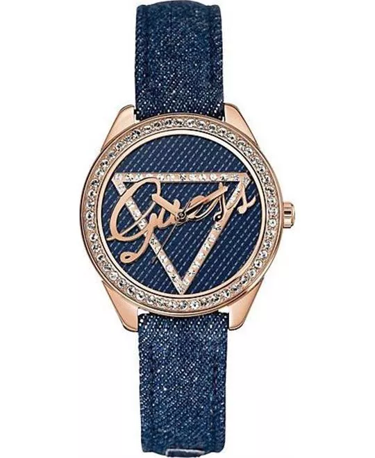 GUESS Iconic Blue Denim Women's Watch 37mm