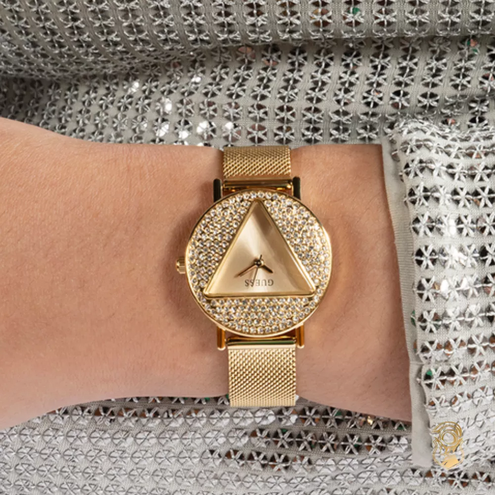 Guess Iconic Gold-Tone Mesh Watch 30mm